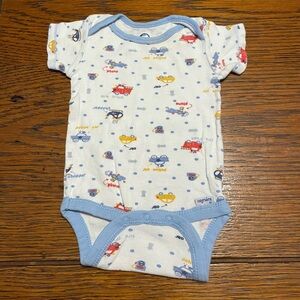 Gerber Light Blue and White Printed Bodysuit